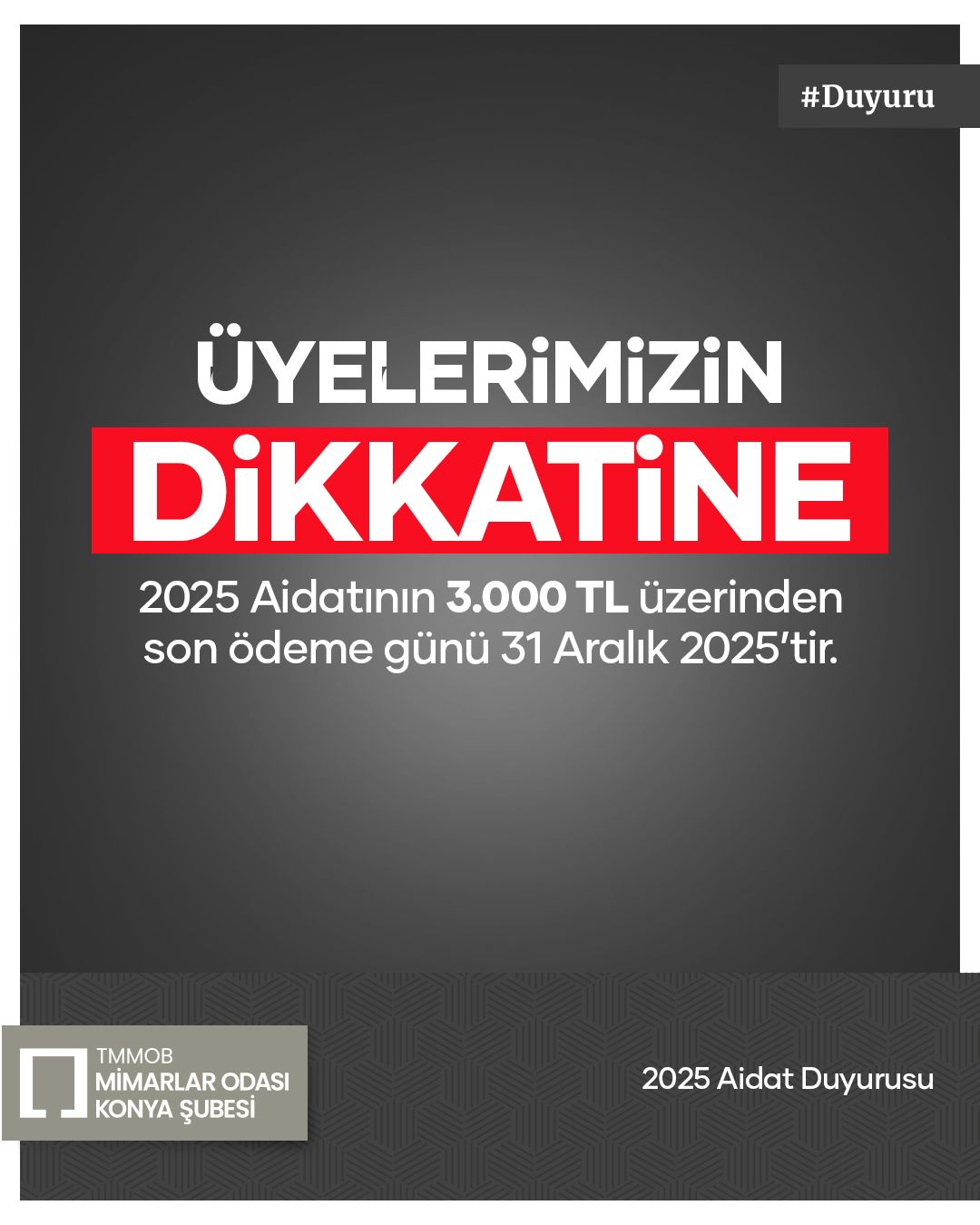 2025 Aidat Son Ödeme Tarihi Duyurusu